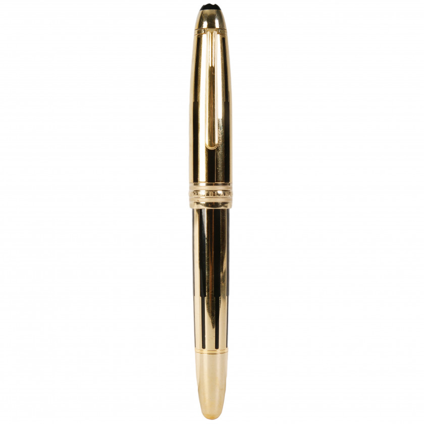 Ручка "Montblanc Meisterstuck Solitaire Gold & Black Fountain Pen"
