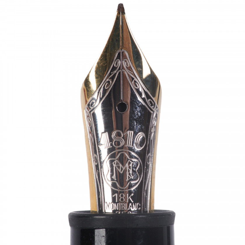 Ручка "Montblanc Meisterstuck Solitaire Gold & Black Fountain Pen"