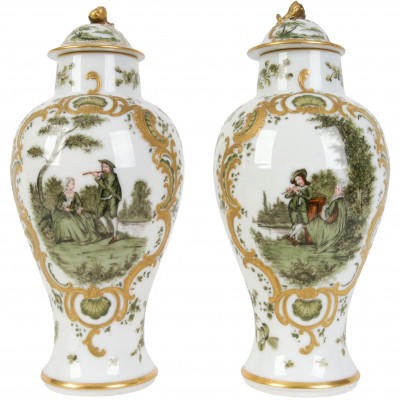 A pair of porcelain decorative vases
