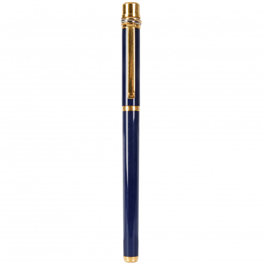 Ручка "Must de Cartier Trinity Blue Lacquer & Gold Ballpoint Pen"