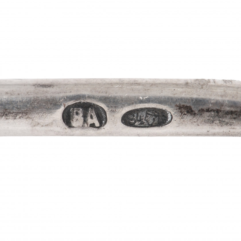 Silver spoon with enamel