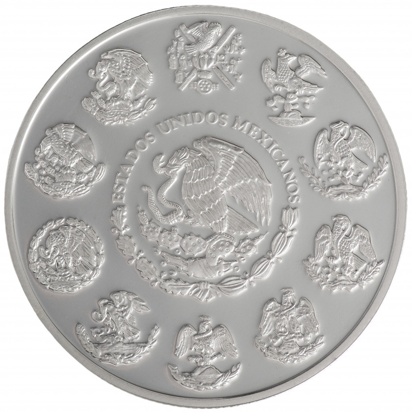 Серебряная монета "5 песо 2000, Мексика, Миллениум - Рука"