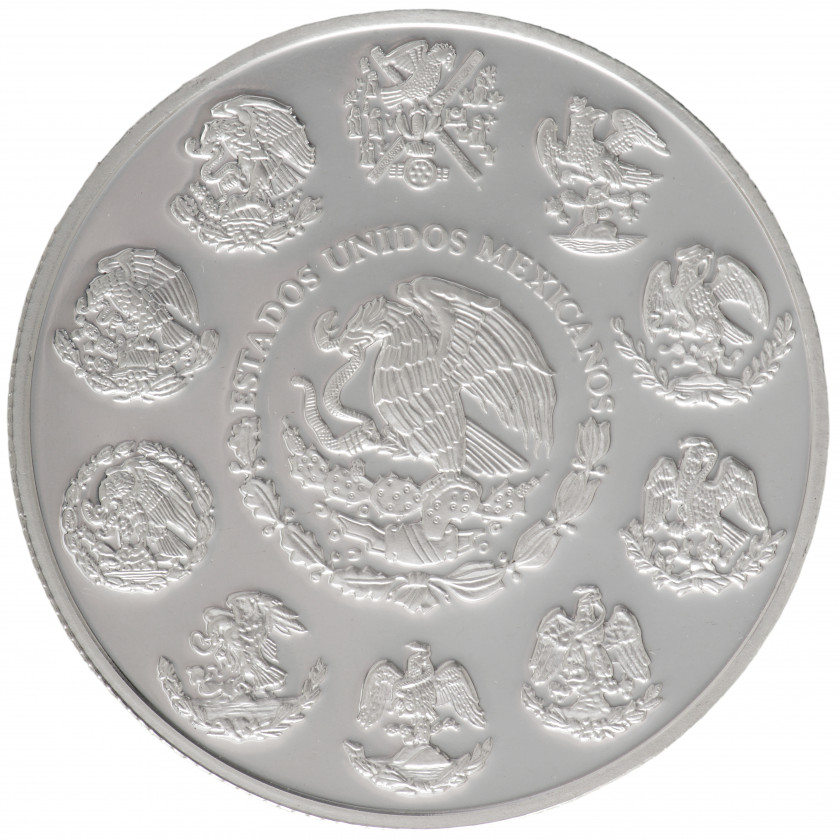 Серебряная монета "5 песо 1999, Мексика, Миллениум - Птица ацтеков"