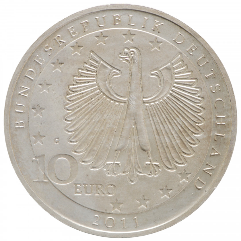 Серебряная монета "10 евро 2011, Германия, 200 лет со дня рождения Ференца Листа"