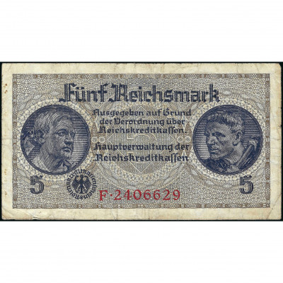 5 Reichsmark, German Occupied Territories - W...