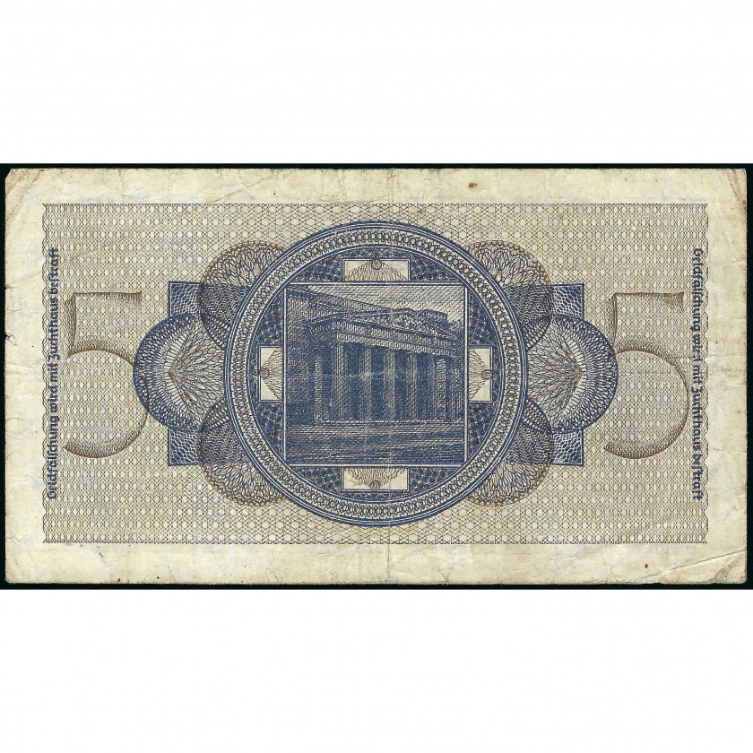 5 Reichsmark, German Occupied Territories - WWII, 1940-45 (F), Pick R138a