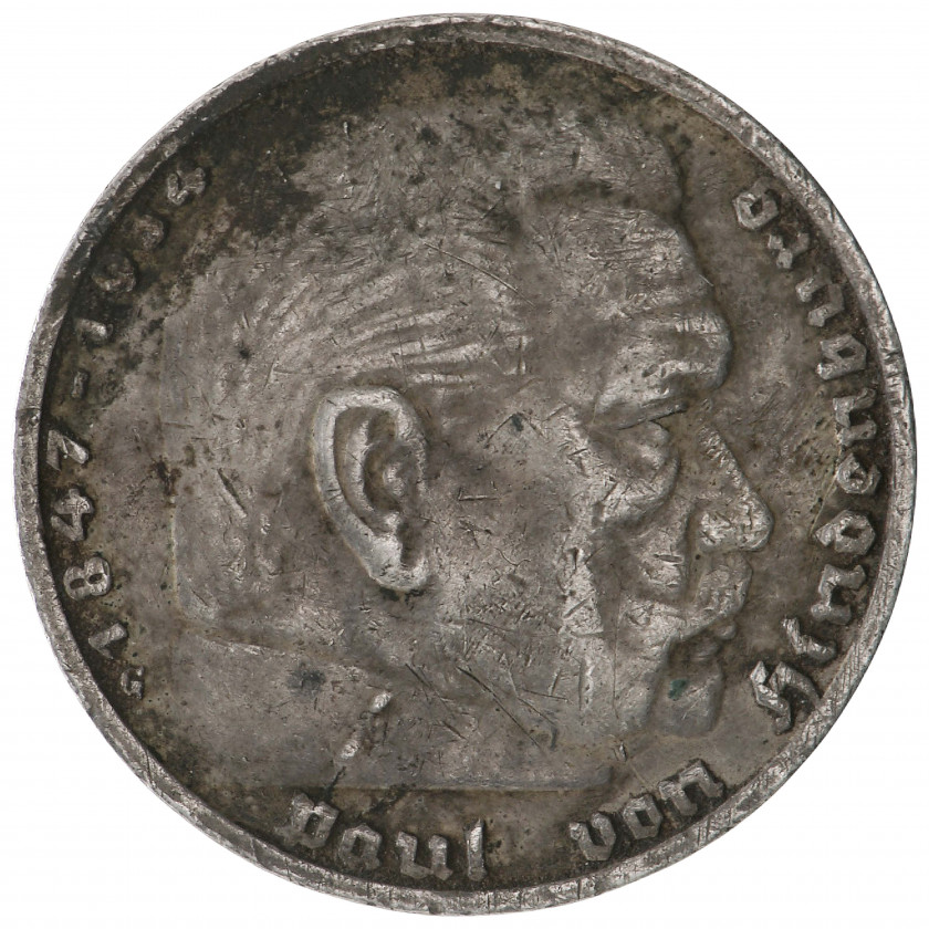 5 Reichsmark 1939 (G), Germany (F), KM 94