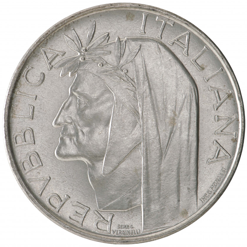 500 Liras 1965 (R), Itālija (UNC), 700. gadadiena kopš Dantes Aligjēri dzimšanas, KM 100