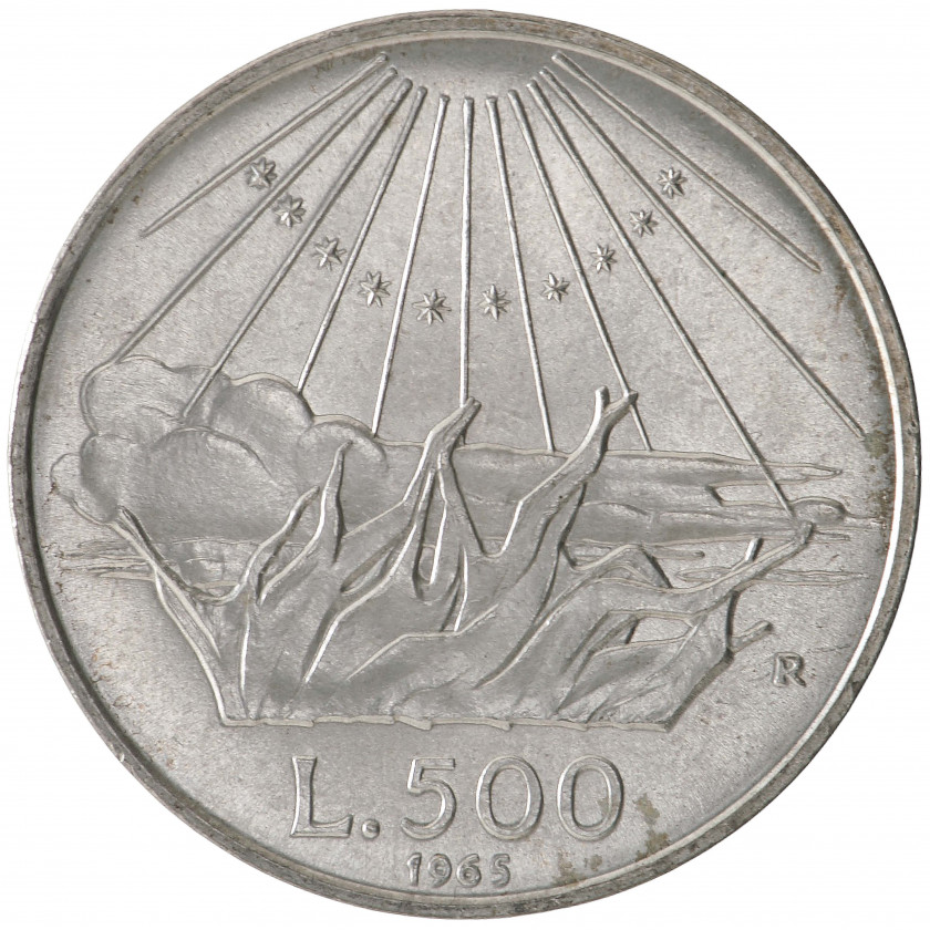 500 Liras 1965 (R), Itālija (UNC), 700. gadadiena kopš Dantes Aligjēri dzimšanas, KM 100