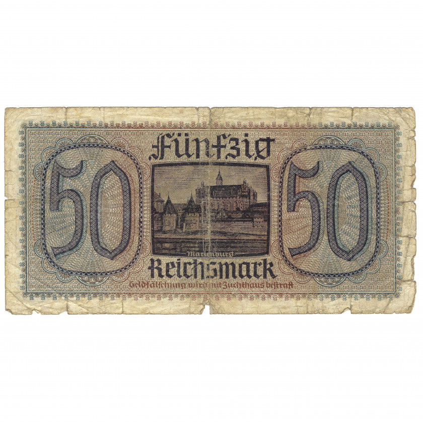 50 Reichsmark, nacistiskās Vācijas okupētās teritorijas, 1940-45 (VG)