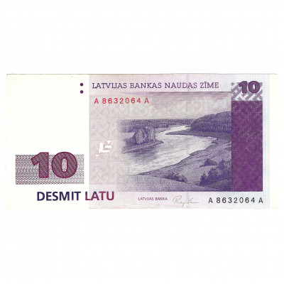 10 Latu, Latvia, 1992 (UNC)