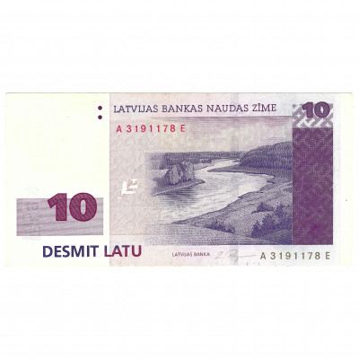 10 Latu, Latvia, 2000 (VF)