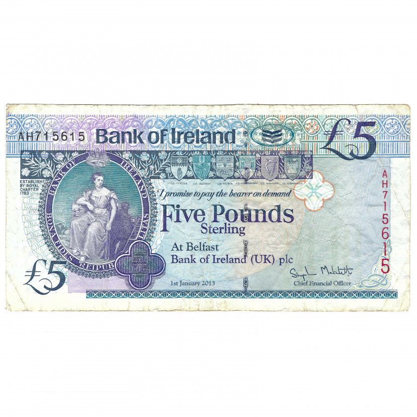 5 фунтов, Ирландия, 2013 (F)