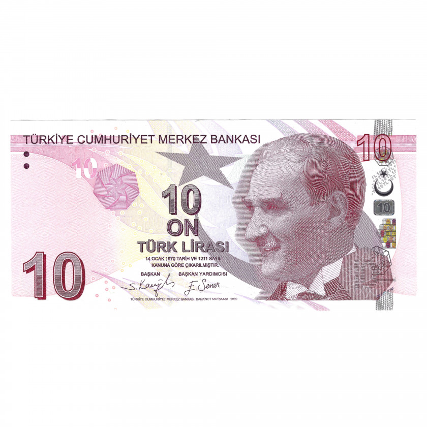 10 lira, Turkey, 2009 (UNC)
