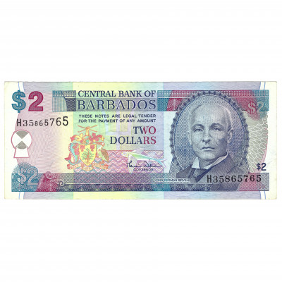 2 dollars, Barbados, 2000 (VF)