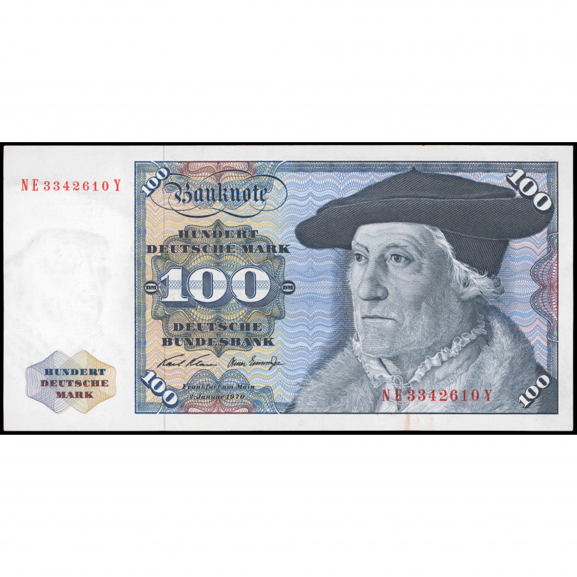 100 Deutsche Mark, Germany (Federal Republic), 1970 (XF), Pick 34a