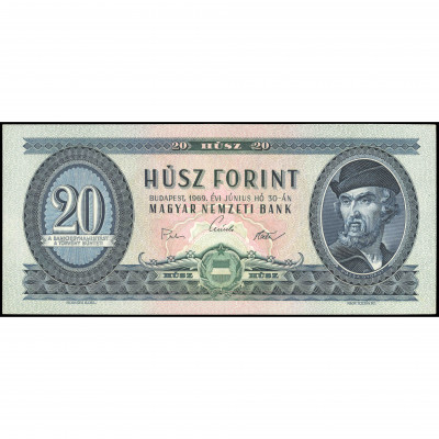 20 Forintu, Ungārija, 1969 (UNC), Pick 169e