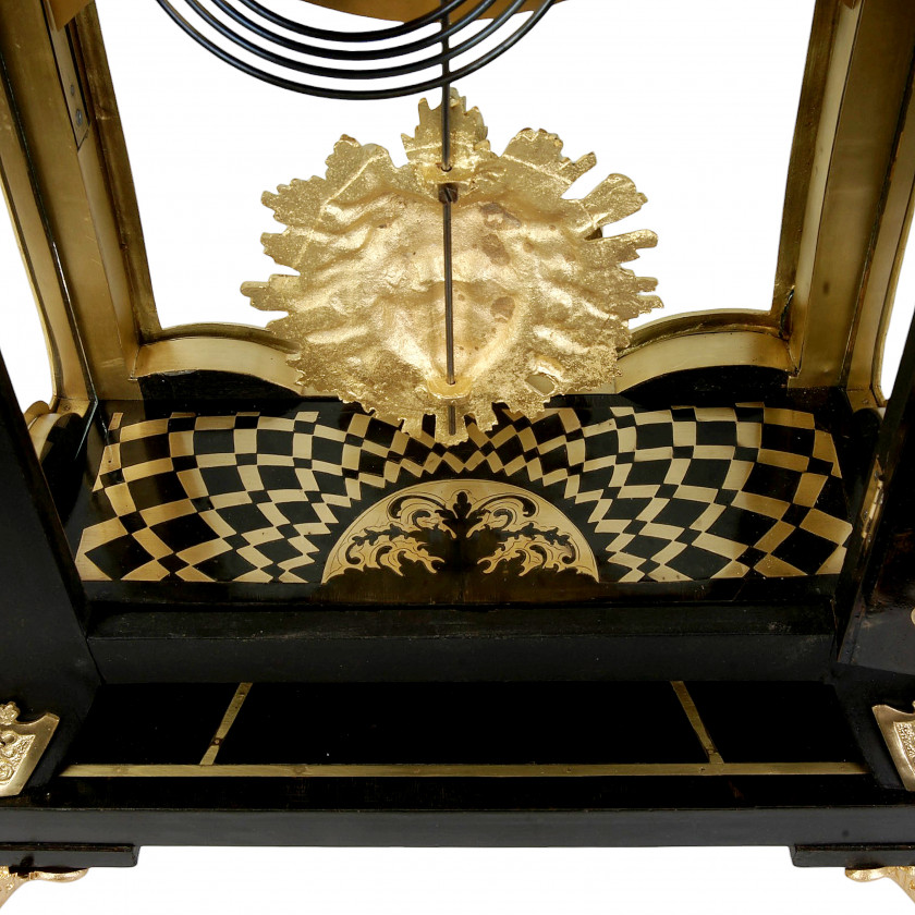 Boulle Style Mantel Clock with Ormolu Mounts