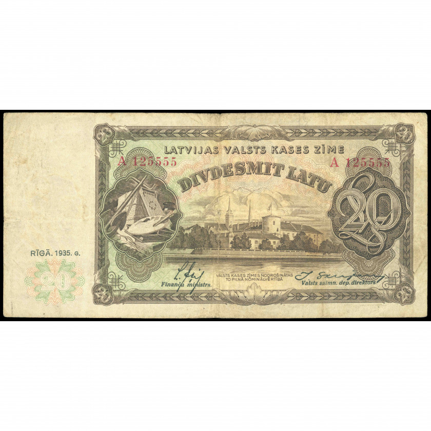20 Latu, Latvija, 1935 (F), Pick 30a