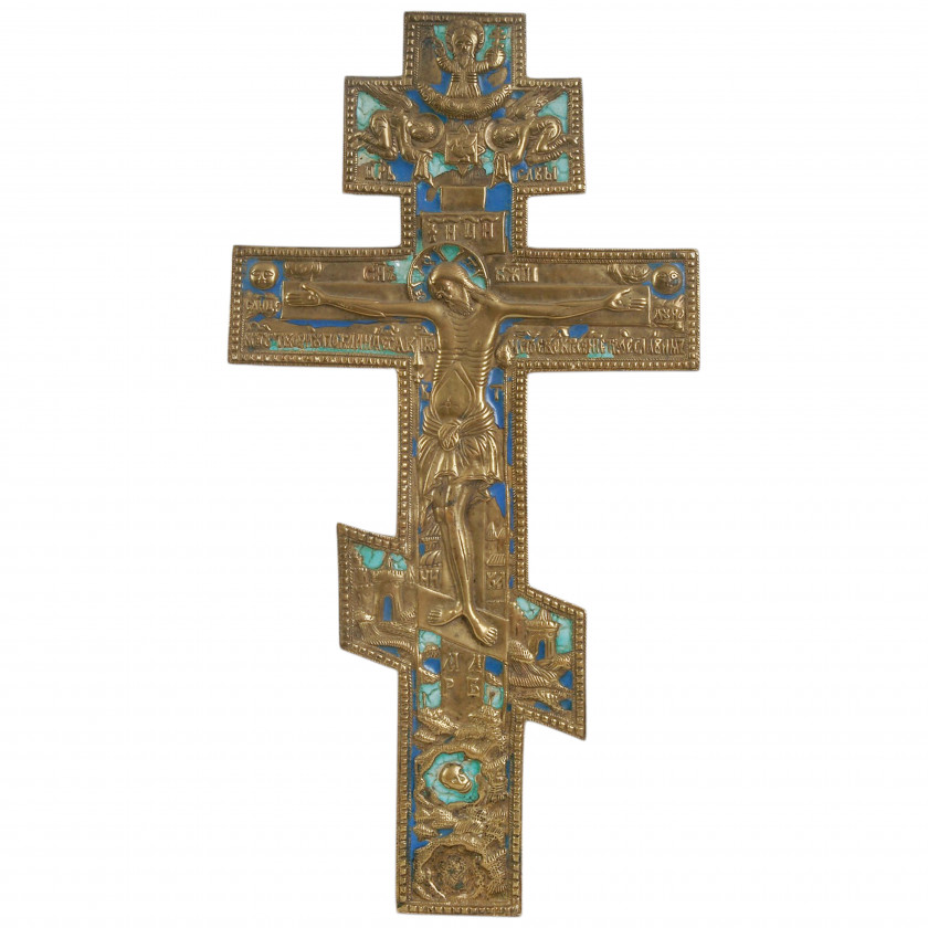 Cross "The Сrucifixion" with two-color enamel