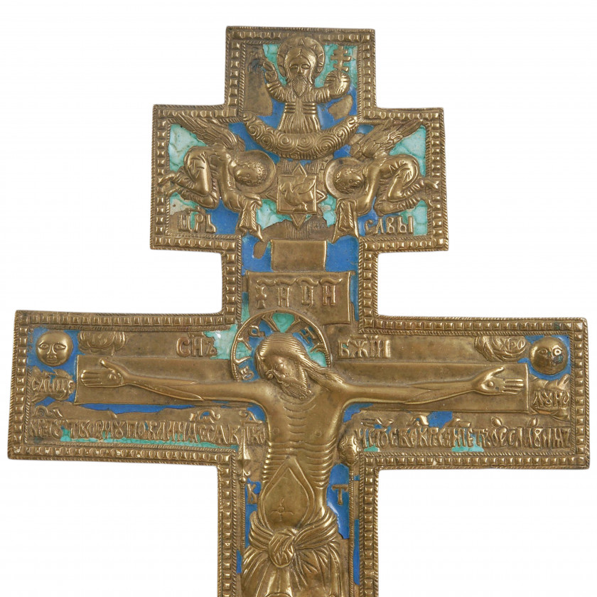 Cross "The Сrucifixion" with two-color enamel