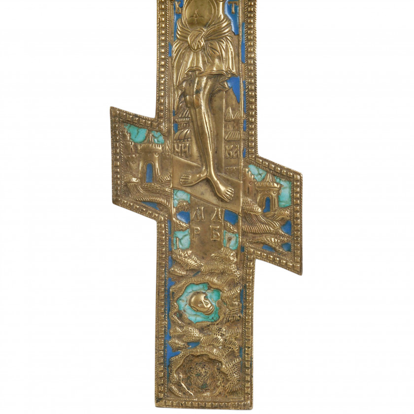 Cross "The Сrucifixion" with two-color enamel