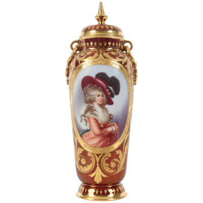 Porcelain decorative vase with a portrait of...
