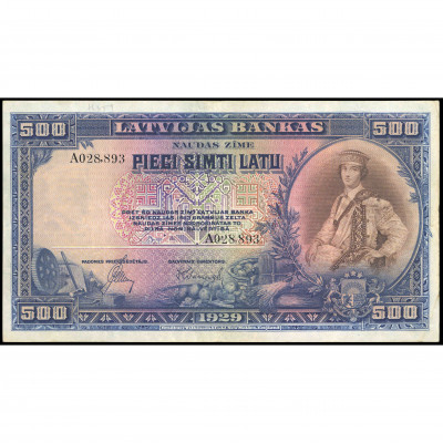 500 Latu, Latvija, 1929 (XF), Pick 19a
