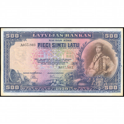 500 Latu, Latvija, 1929 (AU), Pick 19a