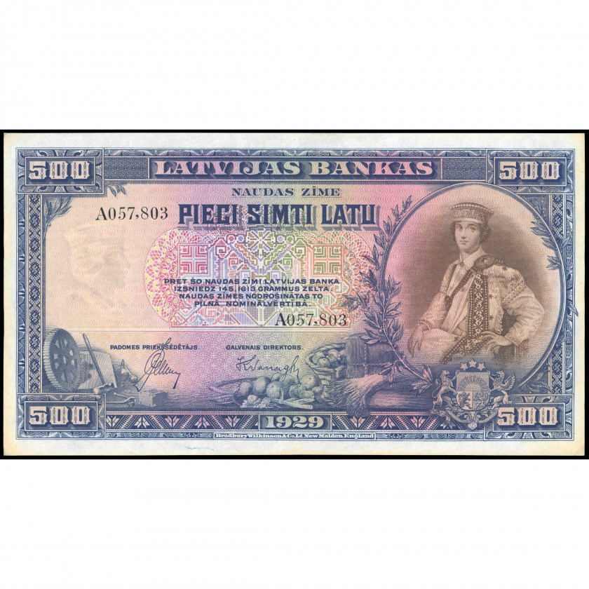 500 Latu, Latvia, 1929 (AU), Pick 19a