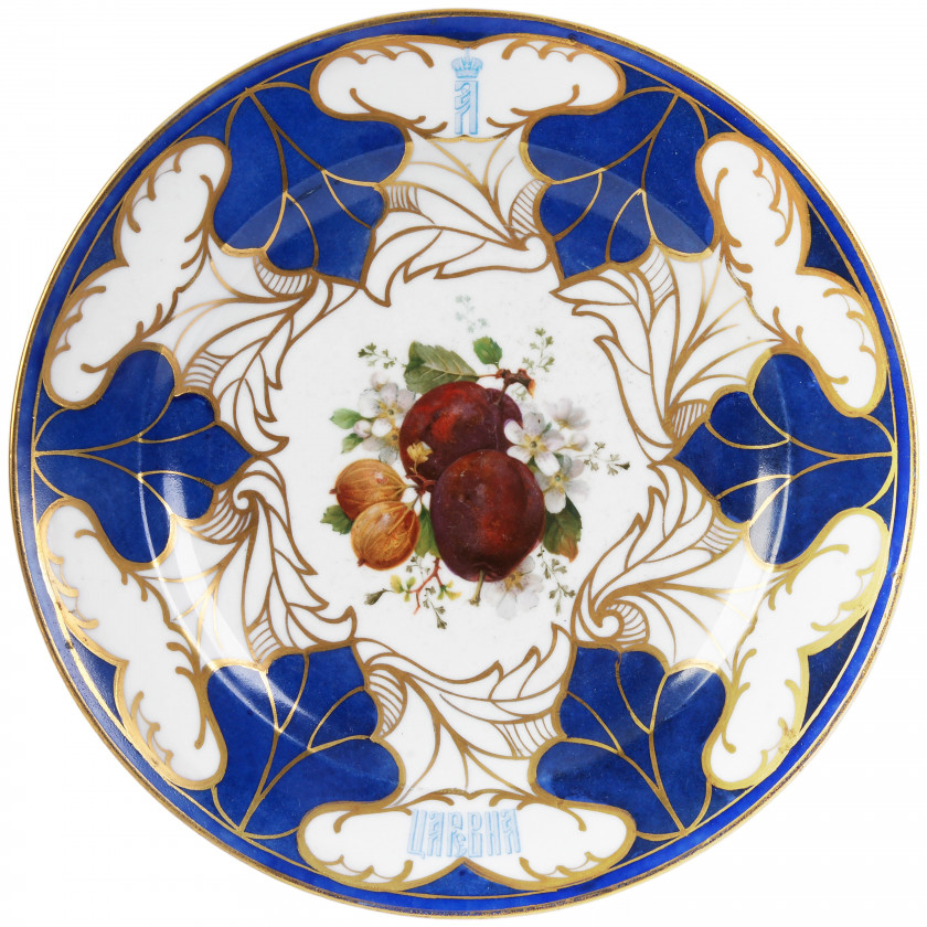 Porcelain plate from the service of Emperor Alexander II's yacht "Tsarevna"