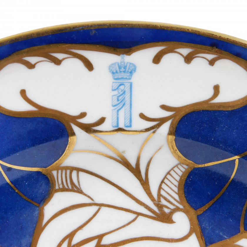 Porcelāna šķīvis no imperatora Aleksandra II jahtas servīzes "Сarevna"