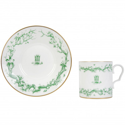 Porcelain coffee cup and saucer