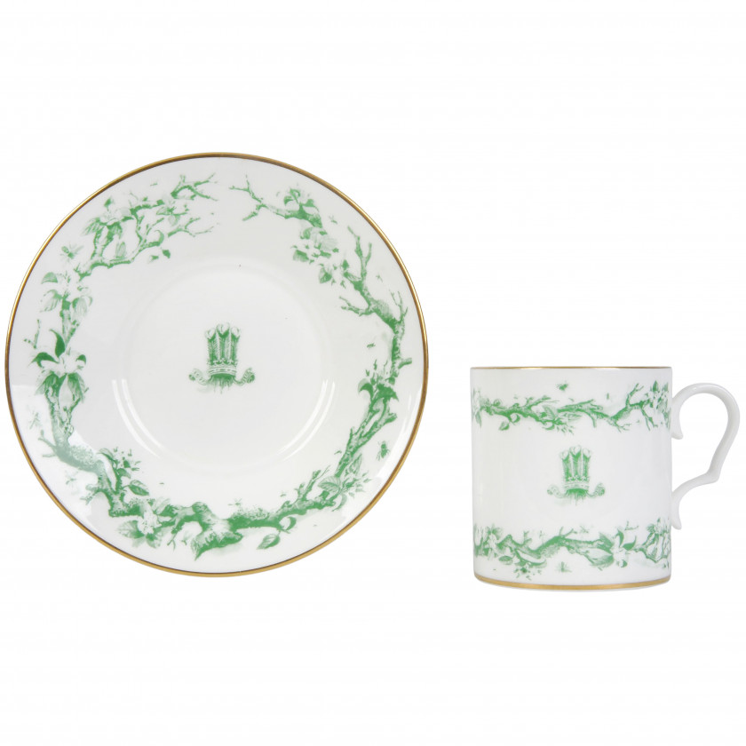 Porcelain coffee cup and saucer
