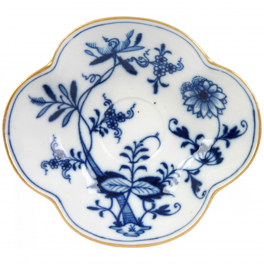 Porcelāna kafijas tasīte ar apakštasīti "Zilais sīpols"