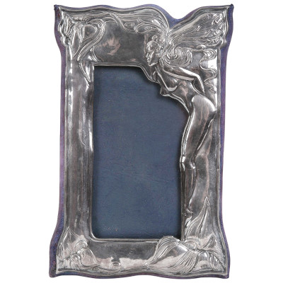 Silver photo frame in Art Nouveau style
