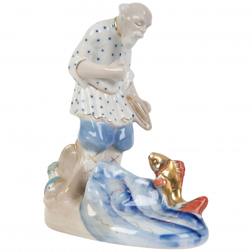 Porcelāna figūra "Vecais vīrs un zelta zivtiņa"