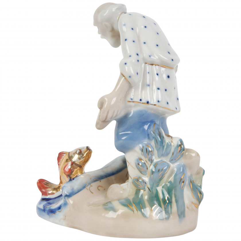 Porcelāna figūra "Vecais vīrs un zelta zivtiņa"