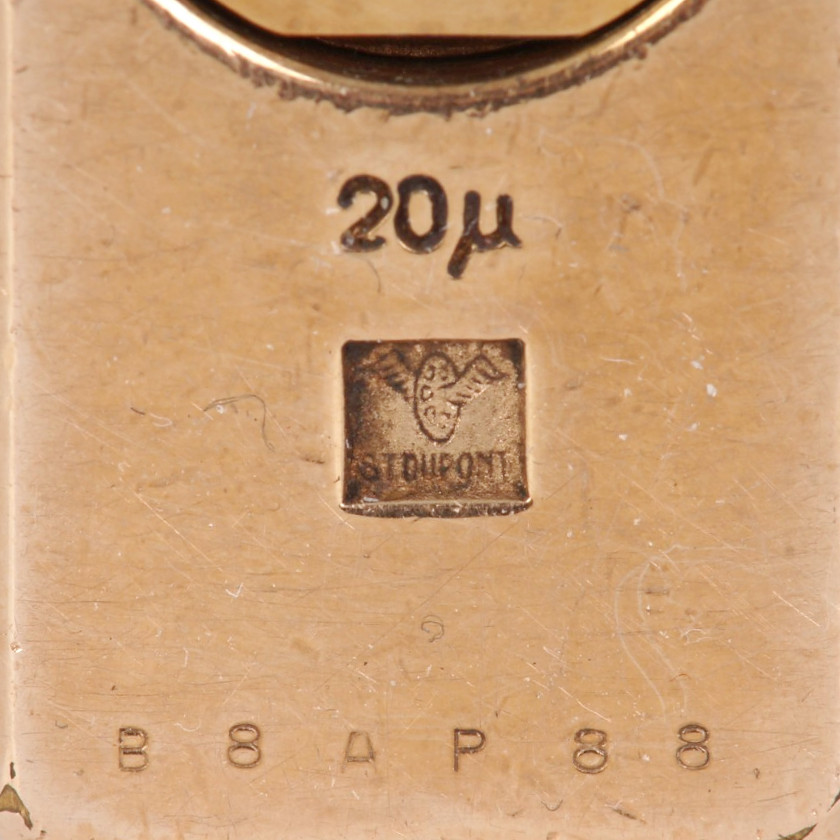 Зажигалка "S.T. DuPont Ligne 1 BR Small, Gold plated diamond heads"