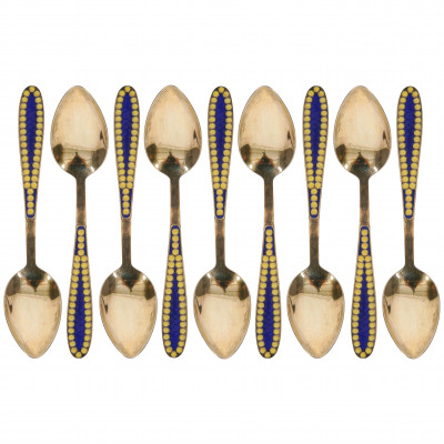 Set of silver coffee spoons, 9 pcs.