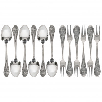 Silver 12 pieces flatware set