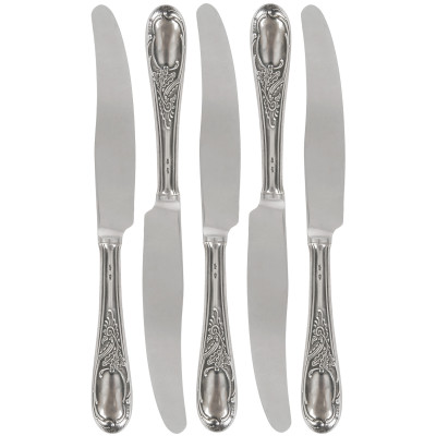 Silver 5 pieces table knives set