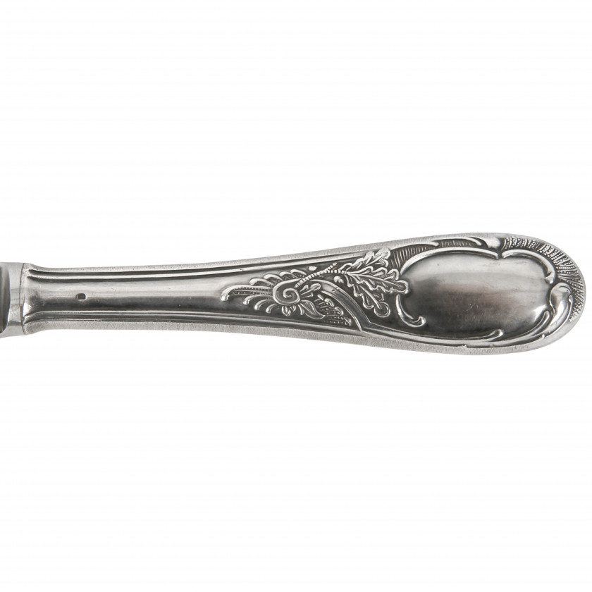 Silver 5 pieces table knives set