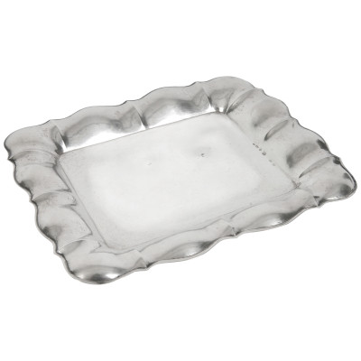 A small silver tray