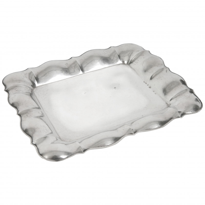 A small silver tray