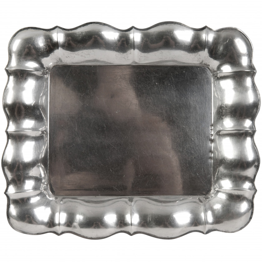 A small silver tray