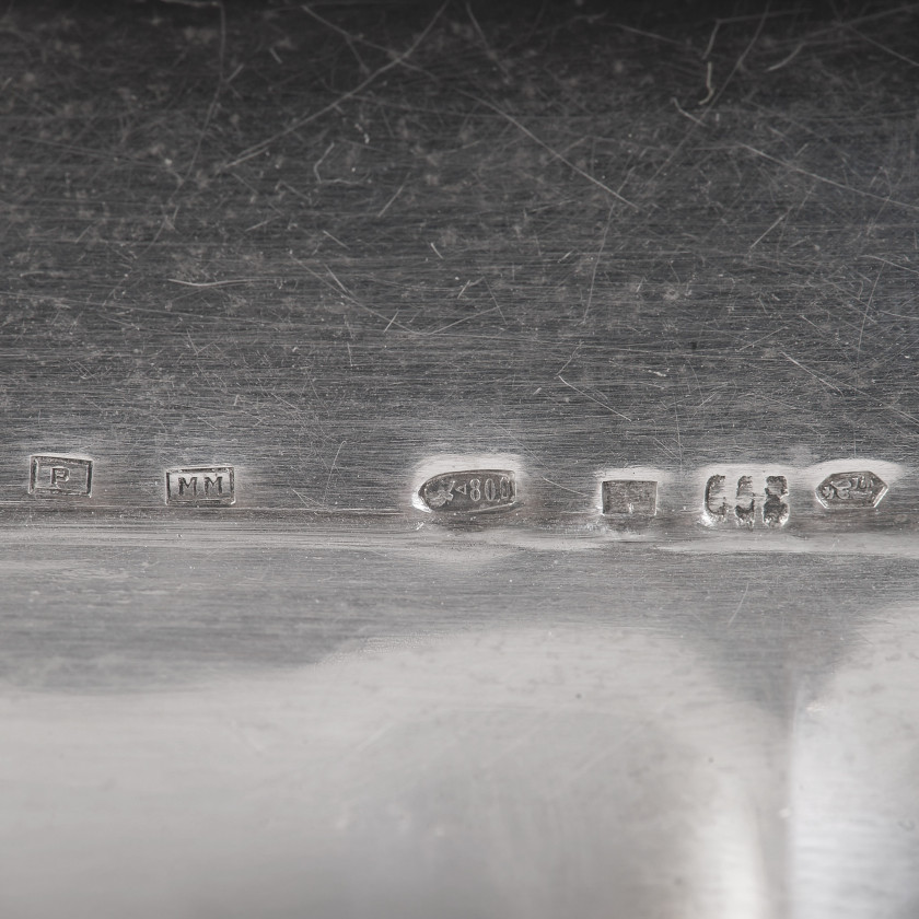 A small silver tray