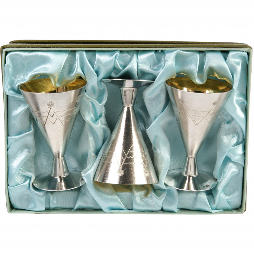 Set of silver shot glasses, 6 pcs.