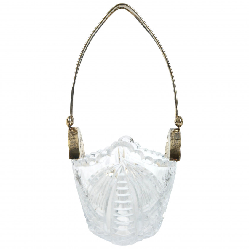 Silver and Cut Glass Candy Basket