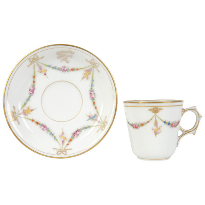 Porcelain coffee cup and saucer 